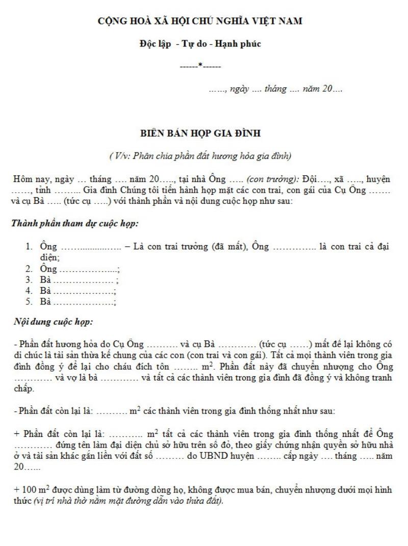 bien-ban-hop-gia-đinh-chia-đat-viet-tay-co-gia-tri-phap-ly-khong